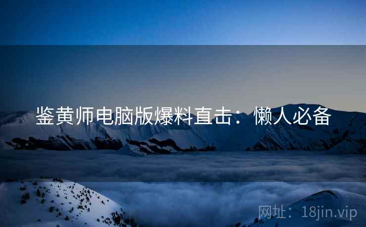 鉴黄师电脑版爆料直击：懒人必备